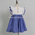 boutique flutter sleeve eyelet fabric baby dress